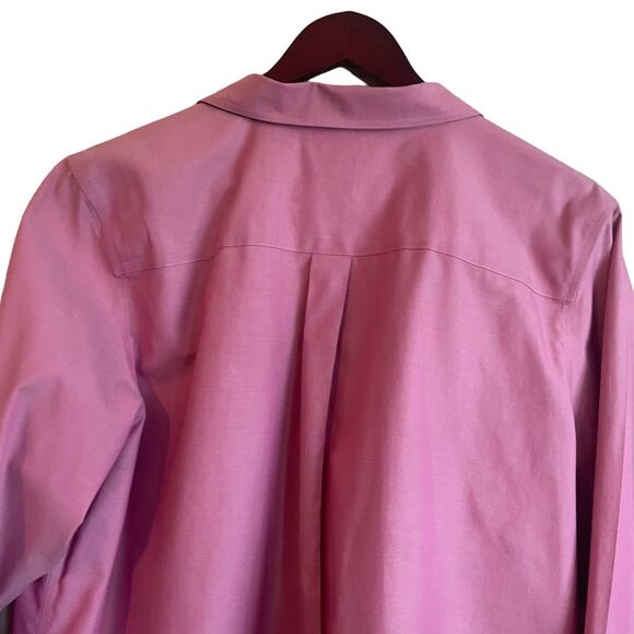 LL Bean Women Cotton Top XL Pink Wrinkle Free Button Up Minimalistic Workwear - Picture 4 of 9